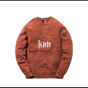 KITH PANELED WILLIAMS CREWNECK- CLAY- XL